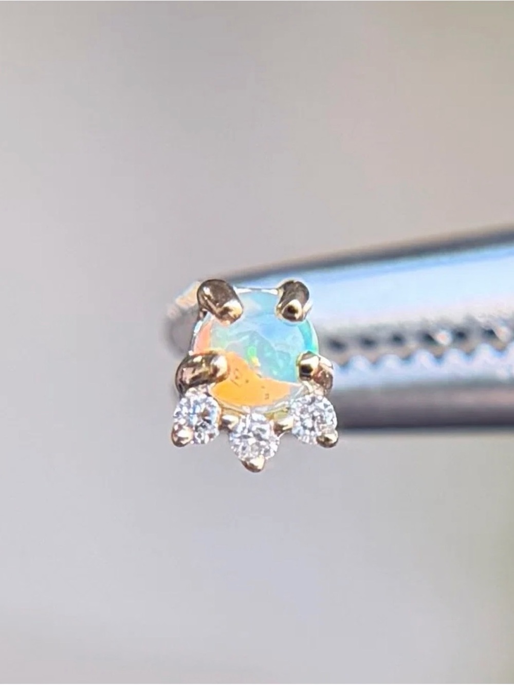 14k white gold opal and diamond - Modern Mood Leia - Picture 5 of 5